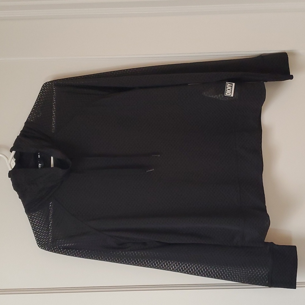 NWT DKNY SPORT Funnel Neck Honeycomb Mesh Top